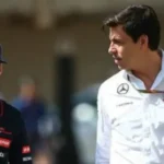 Max Verstappen y Toto Wolff en el paddock del GP de Austria 2025