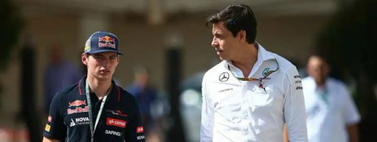 Max Verstappen y Toto Wolff en el paddock del GP de Austria 2025