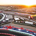 Vista aérea del Circuito de las Américas en Austin, Texas, sede del Gran Premio de Estados Unidos de Fórmula 1.