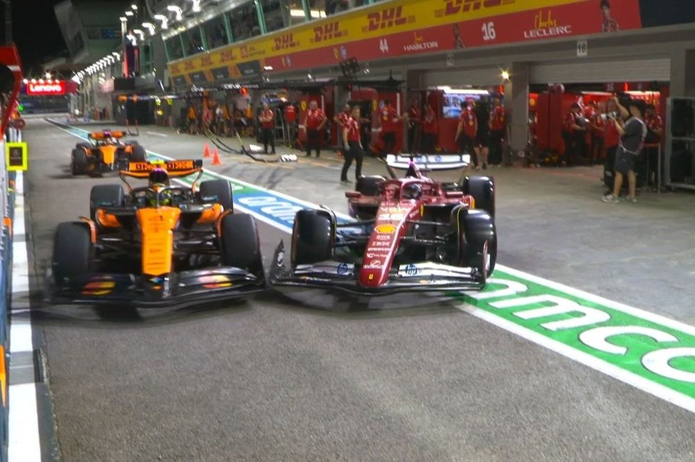 Leclerc comete una infracción al salir del pitlane